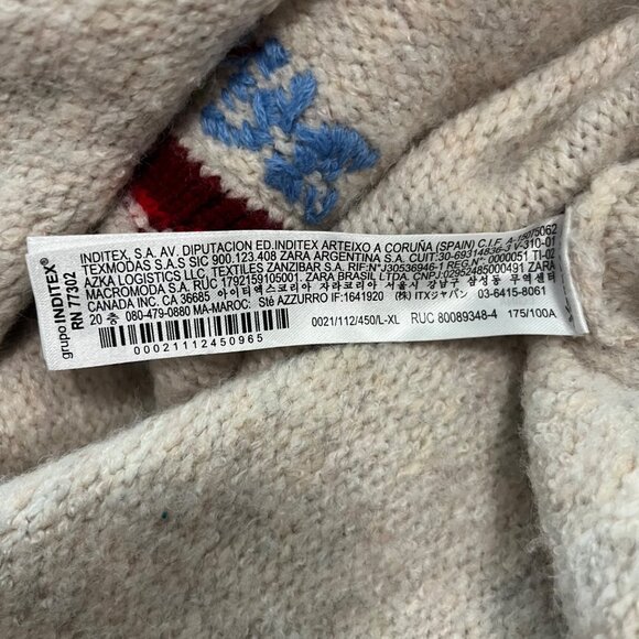 ZARA E.T. THE EXTRA TERRESTRIAL OVERSIZED KNIT SWEATER ALIEN ET LARGE XL BEIGE - Picture 6 of 8